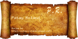 Patay Roland névjegykártya
